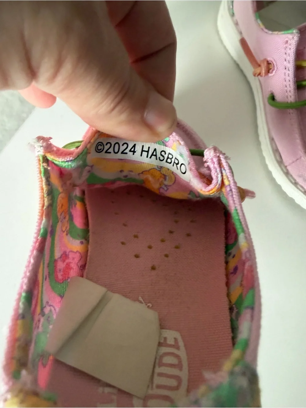 My Little Pony Hey Dude Kids' Pink Canvas Slip-On Sneakers with Multicolor Trim